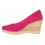 Pantofi dama roz din piele naturala intoarsa cu talpa tip pana de 7 cm P50ROZAV